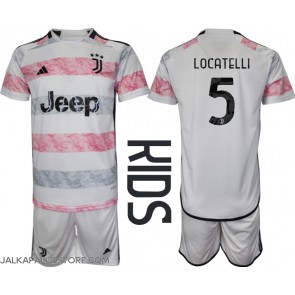 Juventus Manuel Locatelli #5 Vieraspaita Lapsille 2023-24 Lyhythihainen (+ shortsit)